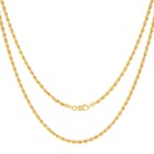 Cadena de oro amarillo de 18k con corte de diamante, de 2 mm a 5 mm, para hombre y mujer, de 16" a 28".