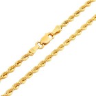Cadena de oro amarillo de 18k con corte de diamante, de 2 mm a 5 mm, para hombre y mujer, de 16" a 28".