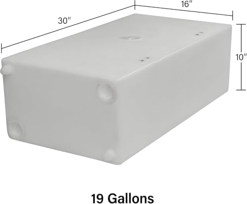 19 Gallon RV Fresh Water Tank  Potable Water Storage Tank for Drinking  Cooking  Cleaning  Showering  for Campers  Trailers  Motorhomes  RVs  Cube Shape  30 x 16 x 10  WT 5450 