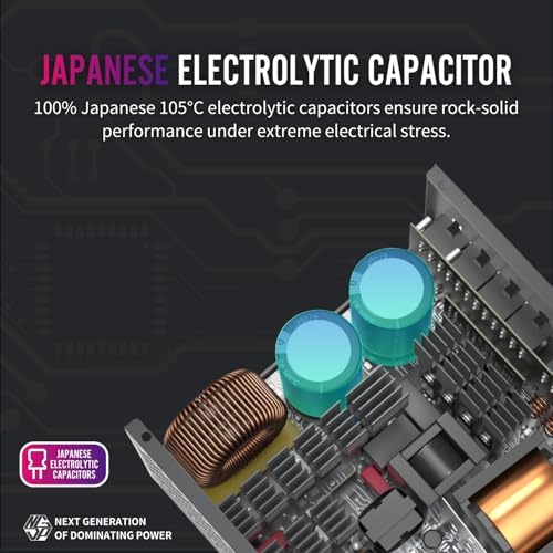 1STPLAYER NDGP 750W 80 Plus Gold Certified Full Modular Power Supply ATX 3 1 & PCIe 5 1  Japanese Electrolytic 105 C Capacitors 0 RPM Mode with 120mm FDB Fan  10 Year Warranty  White