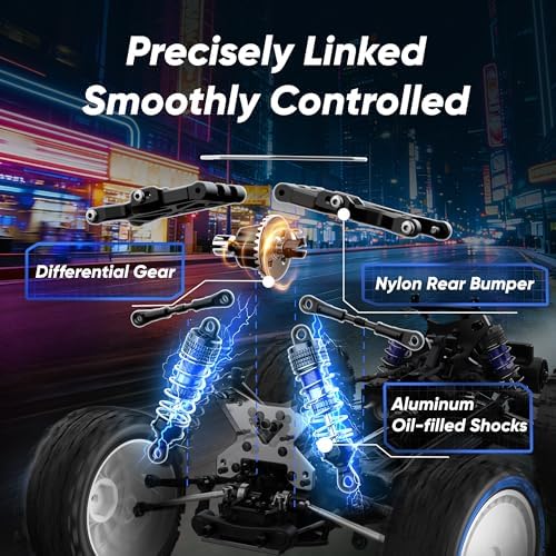 1 12 Brushless RC Cars Fast 50 mph Hobby Electric Off Road Buggy 4WD Racing RC Truck with 3S Batteries 25W Fast Charging RTR 4X4 Remote Control Cars