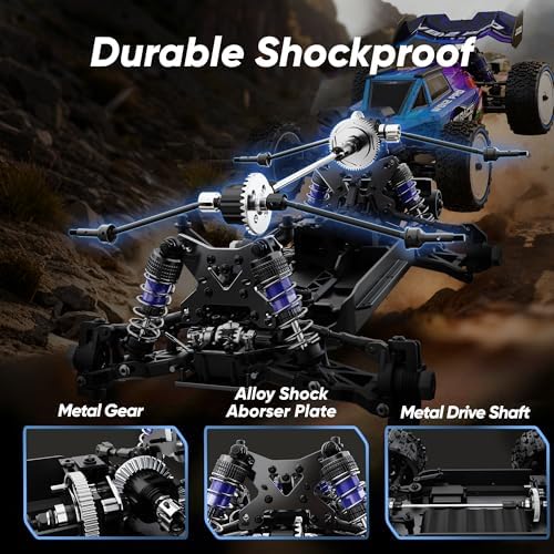 1 12 Brushless RC Cars Fast 50 mph Hobby Electric Off Road Buggy 4WD Racing RC Truck with 3S Batteries 25W Fast Charging RTR 4X4 Remote Control Cars