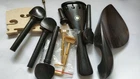 1 Set VIOLA Ebony Parts Including The Chin Rest Clamp and Bridge 50mm Tail Gut