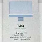 2021 Apple iMac 24" M1 8 Core 3 2GHz 16GB RAM 512GB SSD Blue Z12X000LULL/A