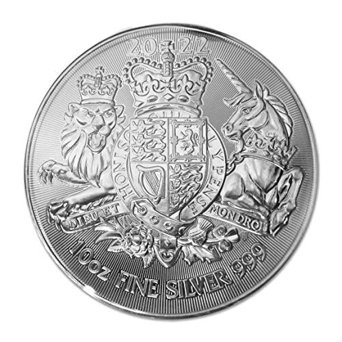 2022-10 oz Silver British Royal Arms Coin Brilliant Uncirculated with Certificate of Authenticity £10 Seller BU