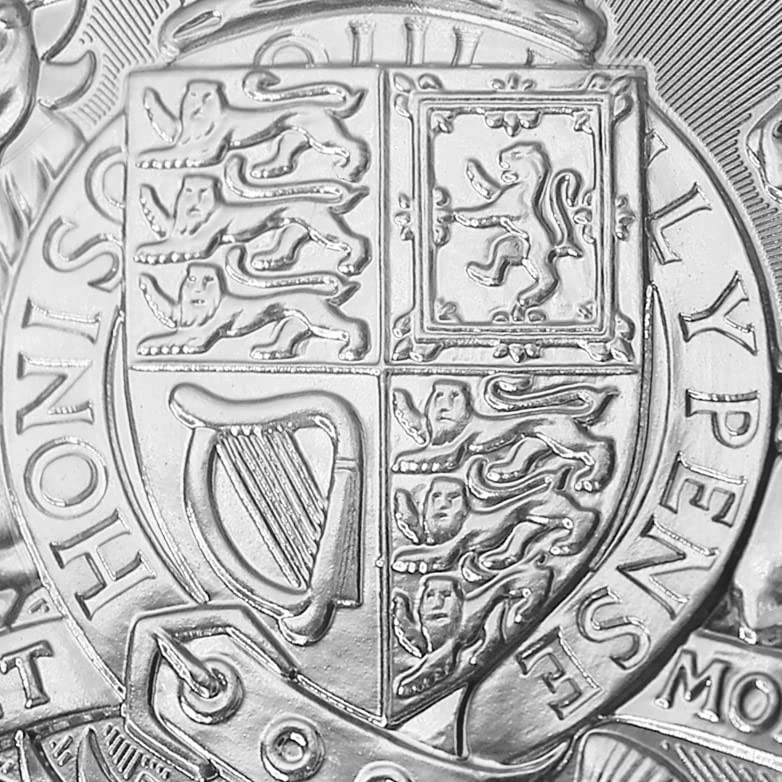 2022-10 oz Silver British Royal Arms Coin Brilliant Uncirculated with Certificate of Authenticity £10 Seller BU