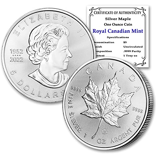 2023-1 oz Canadian Maple Leaf Silver Bullion Coin Brilliant Uncirculated with Certificate of Authenticity $5 Seller BU