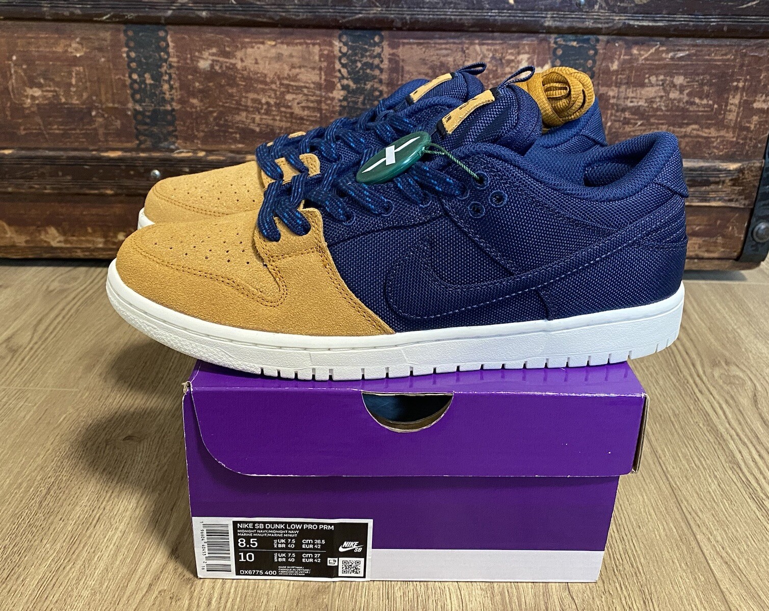 2023 90s Backpack Nike SB Dunk Low Pro Prm Size 8 5 New Midnight Navy DX6775 400