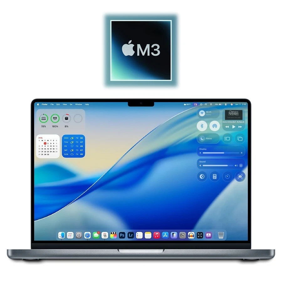 MacBook Pro Apple M3 2023 de 14,2", 8 GB/512 GB SSD (gris espacial), A2918, con garantía