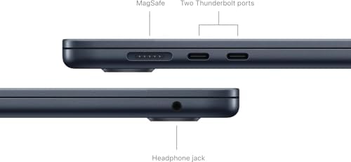 2023 Apple MacBook Air with Apple M2 Chip with 8 Core CPU/10 Core GPU  15 inch  16GB RAM  512GB SSD Storage   QWERTY English  Midnight  Renewed 