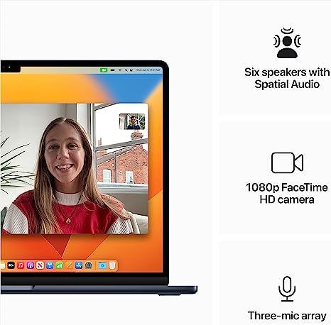 2023 Apple MacBook Air with Apple M2 Chip with 8 Core CPU/10 Core GPU  15 inch  16GB RAM  512GB SSD Storage   QWERTY English  Midnight  Renewed 