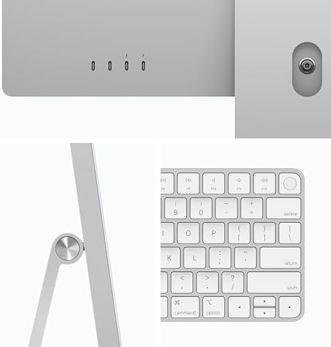 2023 Apple iMac with Apple M3 Chip 8 core CPU 10 core GPU  24 inch  256GB SSD Storage   QWERTY English  Silver  Renewed 