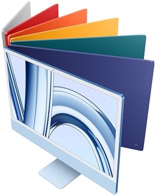 2023 Apple iMac with Apple M3 Chip 8 core CPU 10 core GPU  24 inch  256GB SSD Storage   QWERTY English  Silver  Renewed 