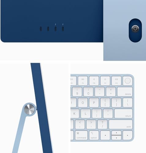 2023 Apple iMac with Apple M3 chip with 8 core CPU  24 inch  16GB RAM  512GB SSD Storage   QWERTY English  Blue  Renewed 