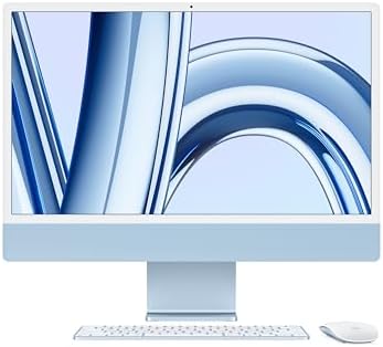 2023 Apple iMac with Apple M3 chip with 8 core CPU  24 inch  16GB RAM  512GB SSD Storage   QWERTY English  Blue  Renewed 