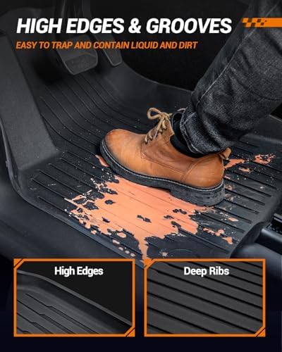 2024 2025 2026 Tesla Model 3 Floor Mats All Weather Full Set Made by SEALIGHT  Custom Fit for Model 3 Highland  Premium TPE Floor Liners  Waterproof  Anti Slip & Easy to Clean Car Mats