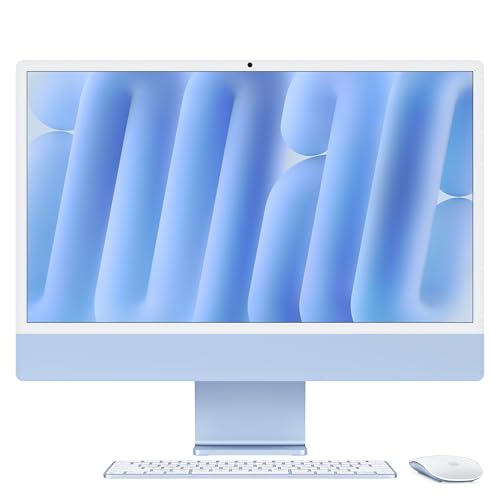 2024 Apple iMac with Apple M4  24 inch  16GB RAM  256GB SSD Storage  Blue  Renewed 