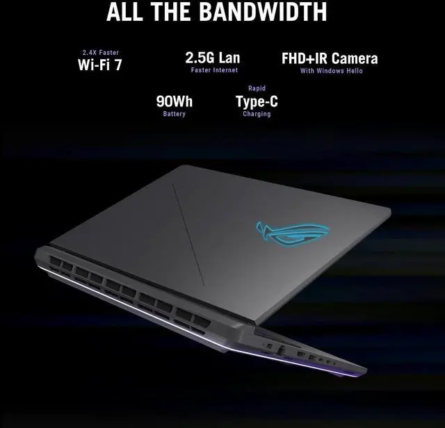 2025 ASUS ROG Strix G16 G615JMR Gaming Laptop  16" HD  165Hz  14th Gen Intel Core i7 14650HX  32GB DDR5 RAM  2TB PCIe SSD  NVIDIA GeForce RTX 5060 8GB GDDR7  RGB Keyboard  Wi Fi 7  Windows 11 Home