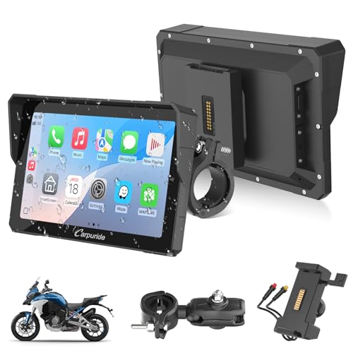 2025 Carpuride W702S PRO Motorcycle GPS Wireless Carplay/Android Auto  7 Waterproof Motorbike Touch Screen  with BM05 Mount  Bluetooth Trans  Wired Controller  Navigation