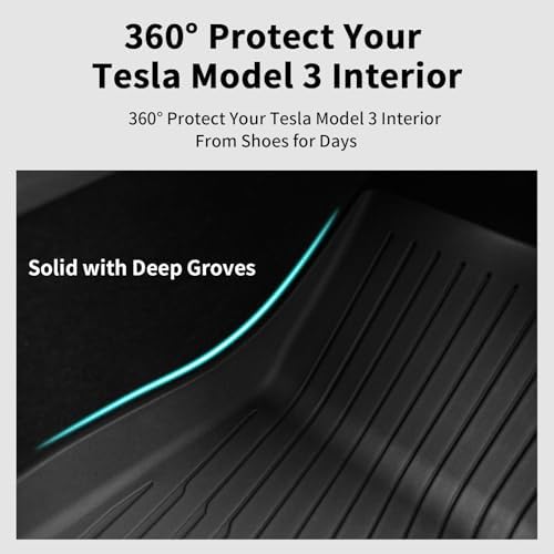 2025 Floor Mats for Tesla Model 3 Highland 2024 2025 Accessories 3PCS TPE All Weather Foot Mats Custom Fit Waterproof Anti Slip Pads