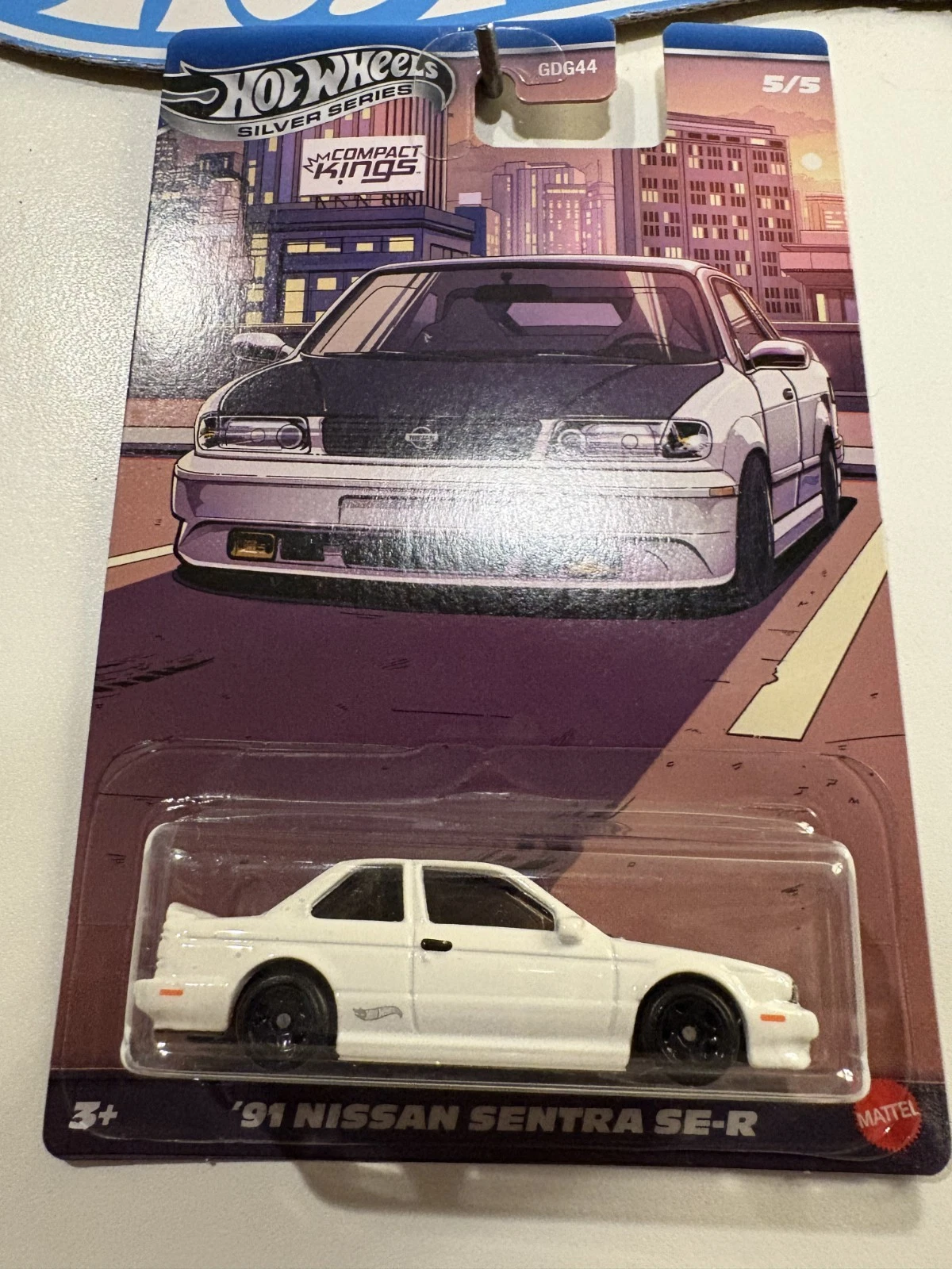 2025 HOT WHEELS WHITE  91 NISSAN SENTRA SE R 5/5 COMPACT KINGS HW SILVER SERIES