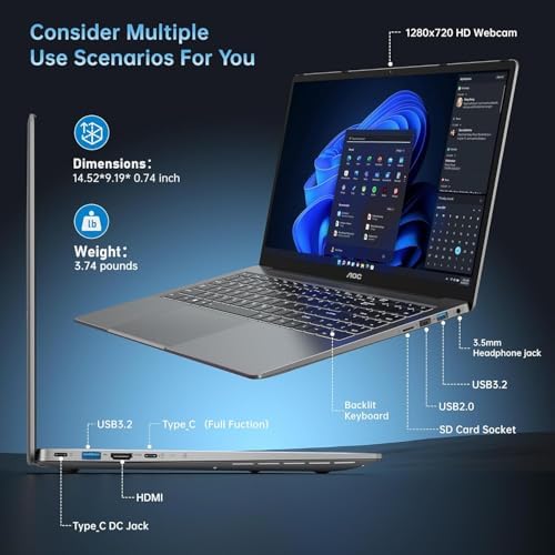 2025 Laptop with AMD Ryzen 7 5700U Processor 8C/16T  Up to 4 3GHz   16 1  FHD Display Laptop Computer with Backlit Keyboard  16GB RAM 512GB NVMe SSD  WiFi 6  HDMI  USB3 2  Type C  53Wh Battery