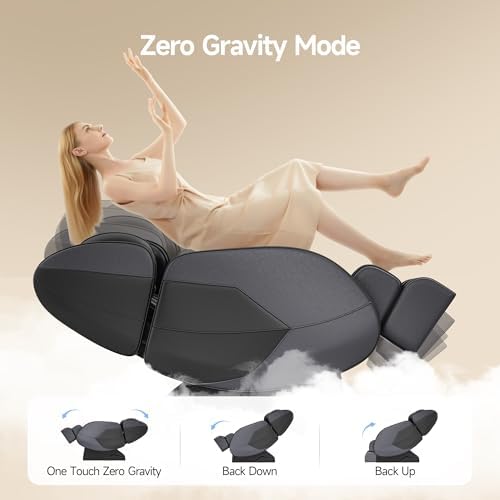 Silla de masaje reclinable 2025, espalda baja con calefacción de pantorrilla, masaje de bolsa de aire de cuerpo completo, gravedad cero de un toque, rodillo de pie y Bluetooth, aplicación en
