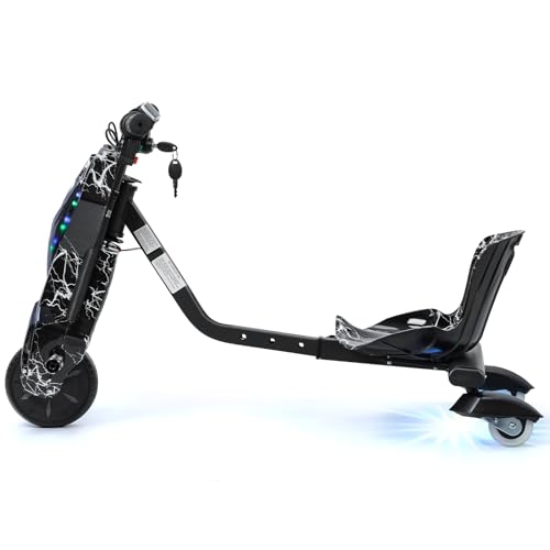 Triciclo eléctrico de deriva 2025, triciclo de asiento ajustable con capacidad de deriva de 360°, triciclo motorizado de alta velocidad para niños a partir de 8 años, triciclo de deriva