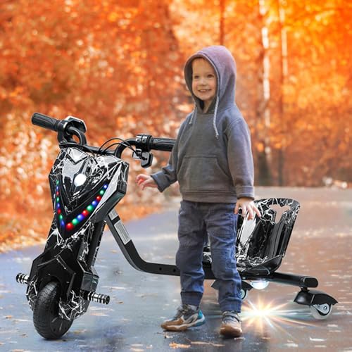Triciclo eléctrico de deriva 2025, triciclo de asiento ajustable con capacidad de deriva de 360°, triciclo motorizado de alta velocidad para niños a partir de 8 años, triciclo de deriva