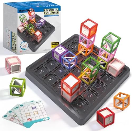 2025 New Laser Maze Reasoning Game  STEM Toys for Ages 8 13 with 60  Challenges Puzzle Game  Board Games for 8 13 Years Old Children Gift  Learning Education Toys for Space & Logic   37 Pcs