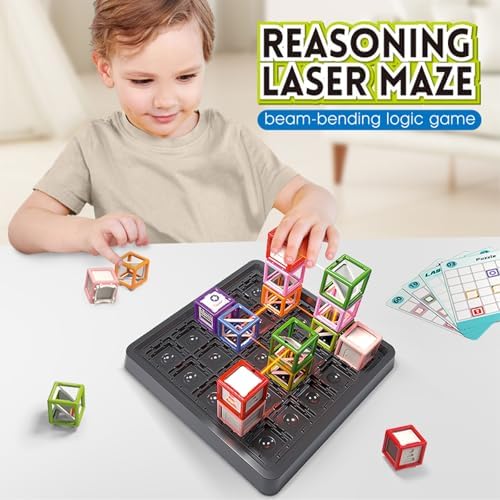 2025 New Laser Maze Reasoning Game  STEM Toys for Ages 8 13 with 60  Challenges Puzzle Game  Board Games for 8 13 Years Old Children Gift  Learning Education Toys for Space & Logic   37 Pcs