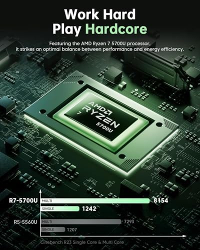 2026 AMD Gaming Laptop with Ryzen 7 5700U Processor 8C/16T  Up to 4 3GHz   AMD Radeon  Graphics  16GB RAM 512GB NVMe SSD  15 6  FHD Display Laptop with BK  WiFi 6  HDMI  Type C  Webcam Cover Slide