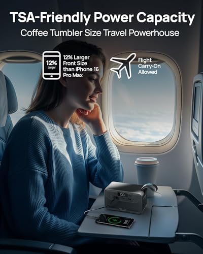 2026 Portable Power Station 28000mAh LiFePO4 Battery  Solar Power Bank with AC Outlet 100W/110V  USB C PD Two Way Fast Charging Small Generator for Laptop  Camping  Home  Office  TSA Approved