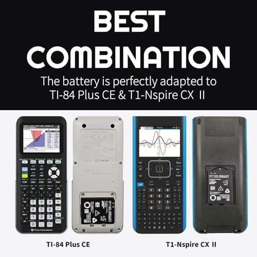 2026 Upgraded Replacement Battery for Texas Instruments TI 84 Plus CE TI Nspire CX CX II TI Nspire CX CAS CX CAS II  Part No 3 7L1200SPB/N P11P35 11 N01 3 7V 1600mAh 2PC