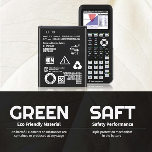 2026 Upgraded Replacement Battery for Texas Instruments TI 84 Plus CE TI Nspire CX CX II TI Nspire CX CAS CX CAS II  Part No 3 7L1200SPB/N P11P35 11 N01 3 7V 1600mAh 2PC