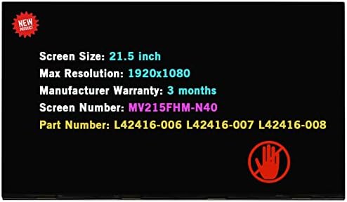 21 5 Replacement MV215FHM N40 for HP 22 DF0003W 22 DF0013W 22 DF0033W 22 DF0120M L03400 J53 L75153 351 LCD Non Touch Screen Display Panel  Non Touch 