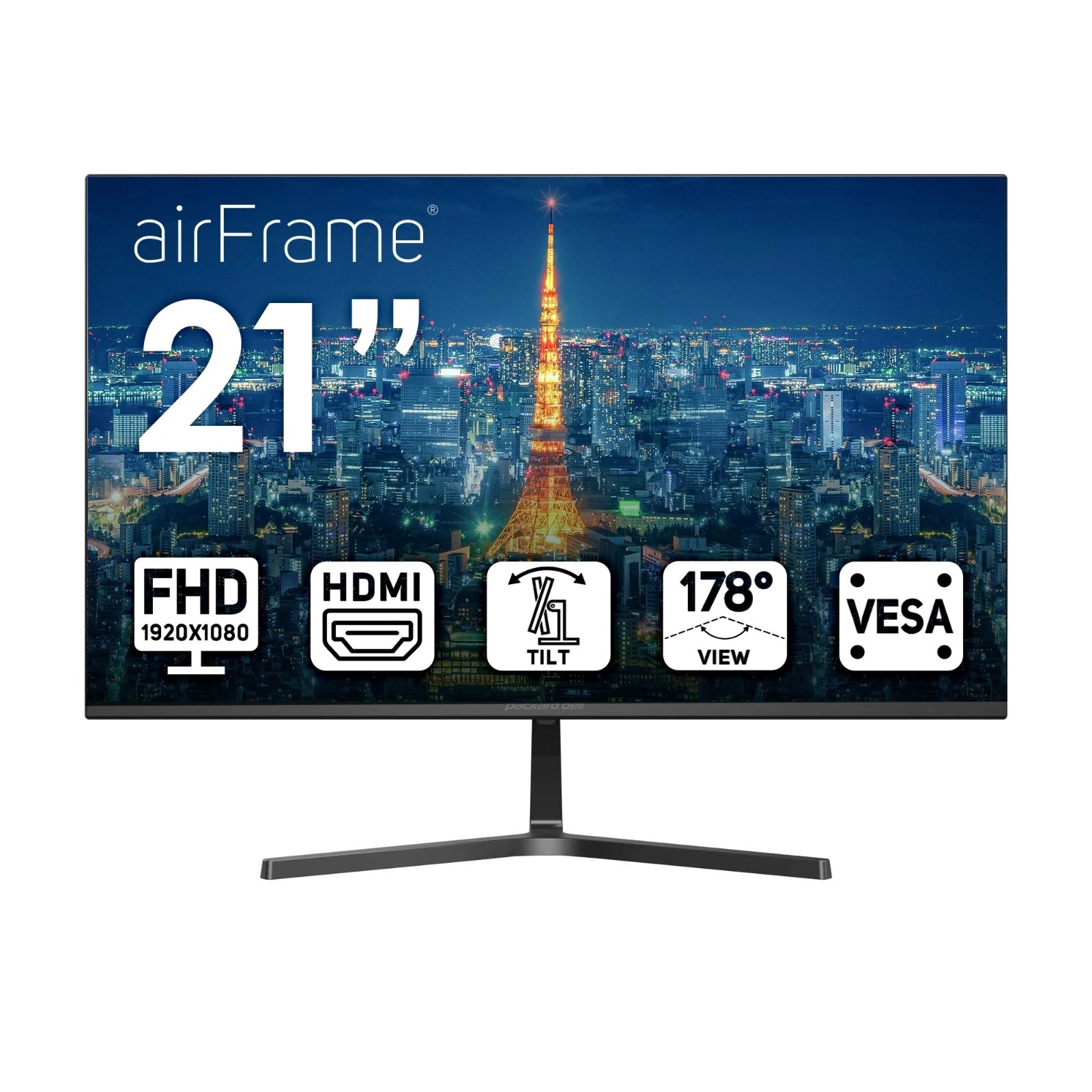 21" FHD Monitor  1920x1080  75hz  Ultrawide  VESA  Tilt  HDMI/VGA  Slim Bezel