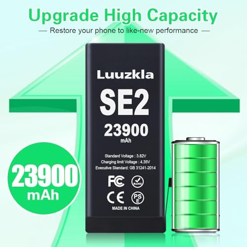 23900mAh  New Upgrade  Battery Compatible with iPhone SE2  iPhone SE 2020   Super Capacity Battery Replacement Compatible with iPhone SE2  with Full Tool Kits 0 Cycle 24 Months Service