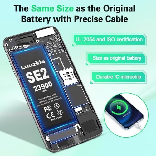 23900mAh  New Upgrade  Battery Compatible with iPhone SE2  iPhone SE 2020   Super Capacity Battery Replacement Compatible with iPhone SE2  with Full Tool Kits 0 Cycle 24 Months Service
