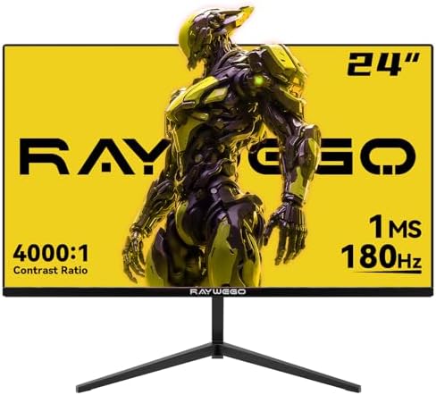 24 inch Flat Gaming Monitor Full HD 1920x1080  180Hz 1ms  Adaptive Sync  Eye Care Technology HDMI  DisplayPort  HDMI 1/DP 1/USB 1  3 Side Virtually Borderless Design Support Wall Mount Install