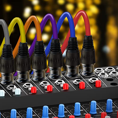 25ft XLR Cables   10 Pack Microphone Cables  Gold Plated Female to Male  3 Pin  10 Colors   Mixer  Recording Studio
