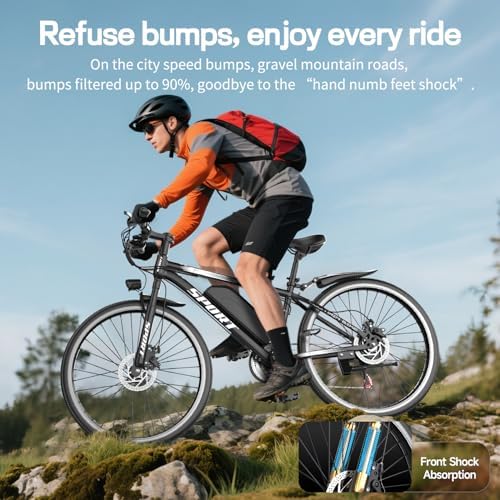 26 Electric Bike for Adults  1500W Peak Motor Mountain Ebike  28MPH Up to 65 Miles  UL2849 Certified  7 Speed  Removable Battery  Shock Absorber  Fat Tire Commuter E Bike