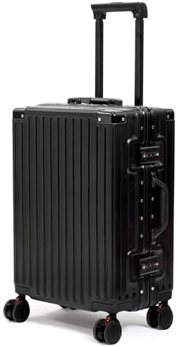 26 Inch Checked Luggage with Spinner Wheels  No Zipper Aluminum Frame Hard Shell Suitcases with TSA Lock  PC ABS Lightweight Large Suitcase for Travel  Silver 