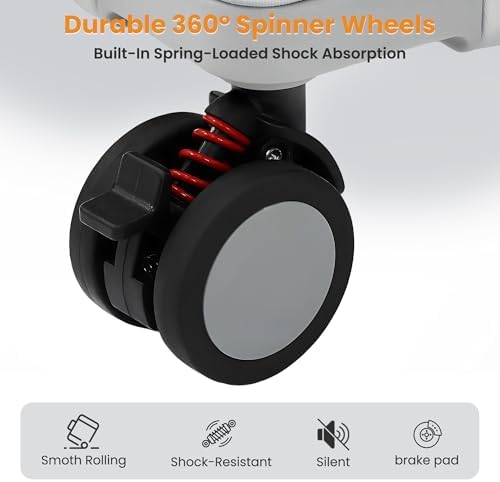 26 Inch Checked Luggage with Spinner Wheels  No Zipper Aluminum Frame Hard Shell Suitcases with TSA Lock  PC ABS Lightweight Large Suitcase for Travel  Silver 