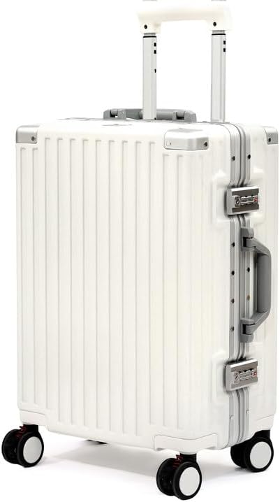 26 Inch Checked Luggage with Spinner Wheels  No Zipper Aluminum Frame Hard Shell Suitcases with TSA Lock  PC ABS Lightweight Large Suitcase for Travel  Black 