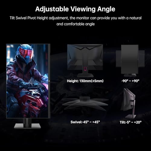 27 Inch 240Hz Gaming Monitor  QHD 2560x1440 Monitor  Fast HVA  HDR400  G Sync/FreeSync Compatible  USB/Type C/DisplayPort/HDMI  VESA Mountable  Pivot Height Tilt Adjustable  H27E22