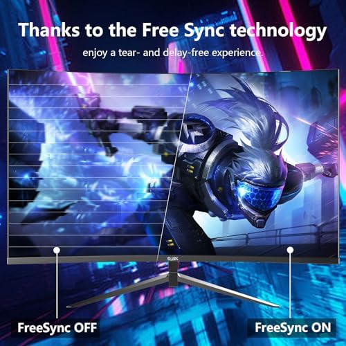 27 Inch Curved Gaming Monitor FHD 1080p 180Hz  1800R Curvature  1ms Response Time  AMD FreeSync Support VESA  DP  HDMI Port VA Screen for Gaming Home Office