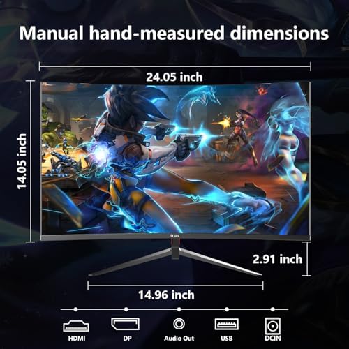 27 Inch Curved Gaming Monitor FHD 1080p 180Hz  1800R Curvature  1ms Response Time  AMD FreeSync Support VESA  DP  HDMI Port VA Screen for Gaming Home Office