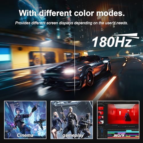 27 inch Gaming Monitor 1920x1080p 180Hz  FHD  GTG Vertical with Freesync Eye Care Technology HDMI VESA Compatible for Gaming Home Office