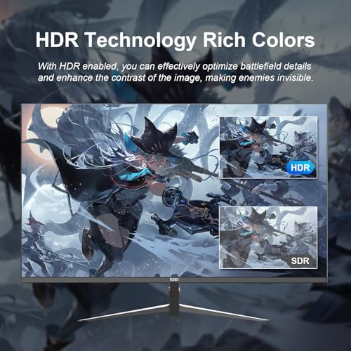 27 inch Gaming Monitor 1920x1080p 180Hz  FHD  GTG Vertical with Freesync Eye Care Technology HDMI VESA Compatible for Gaming Home Office